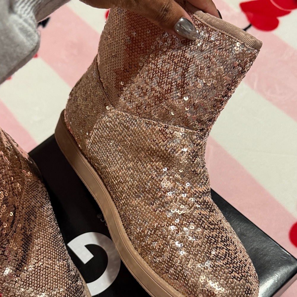 Guess Sequin Ankle Boots snow boots- golden/ rose gold - Picture 3 of 8